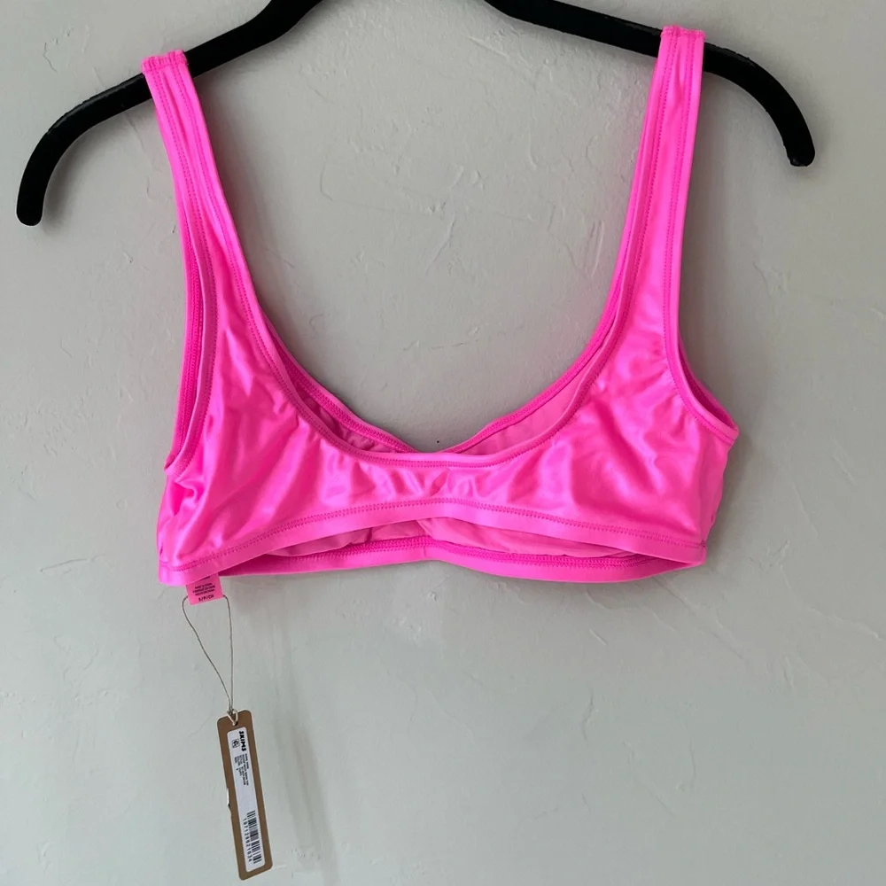 SKIMS Pink Shine Scoop Neck Bikini Top